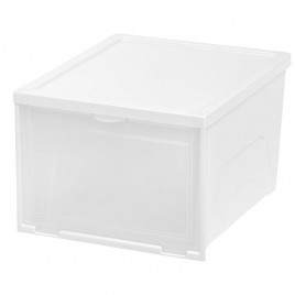 Front Entry 1 Pair Stackable Shoe Storage Box